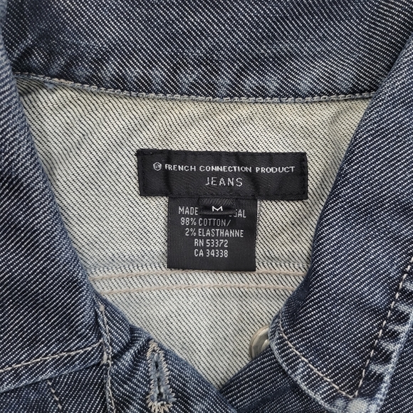 French Connection Blue Grey Denim Jacket Women's Size M - Picture 3 of 8